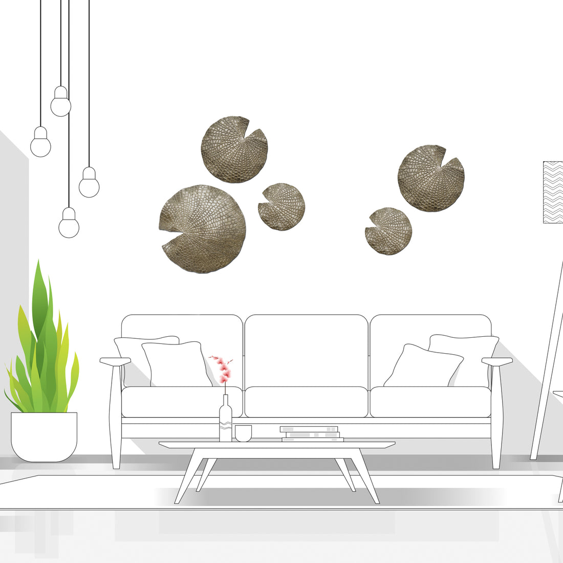 Water Lily 10.3"OD Wall Art