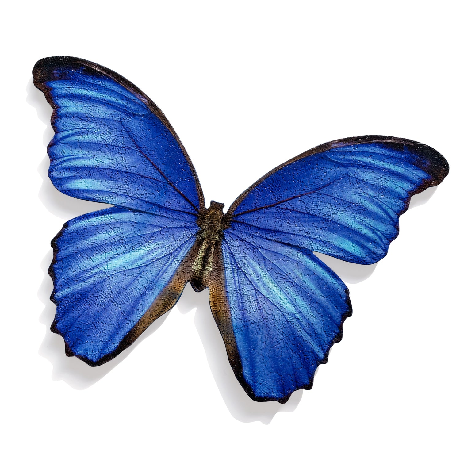 Mosaic Butterfly Blue Morpho 30&quot;W Wall Art