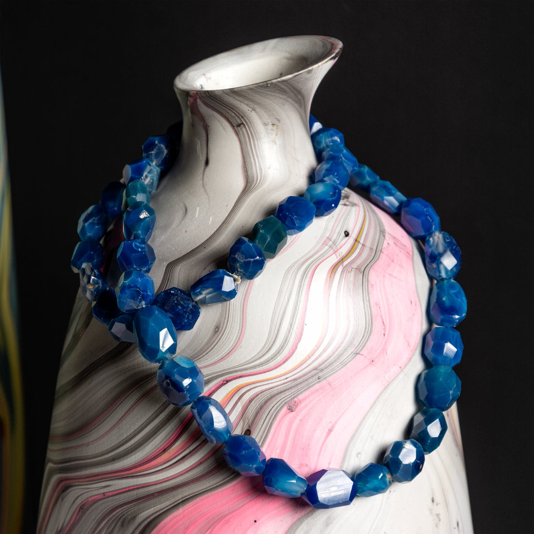 Stone Jewelry for Vase, Blue Onyx
