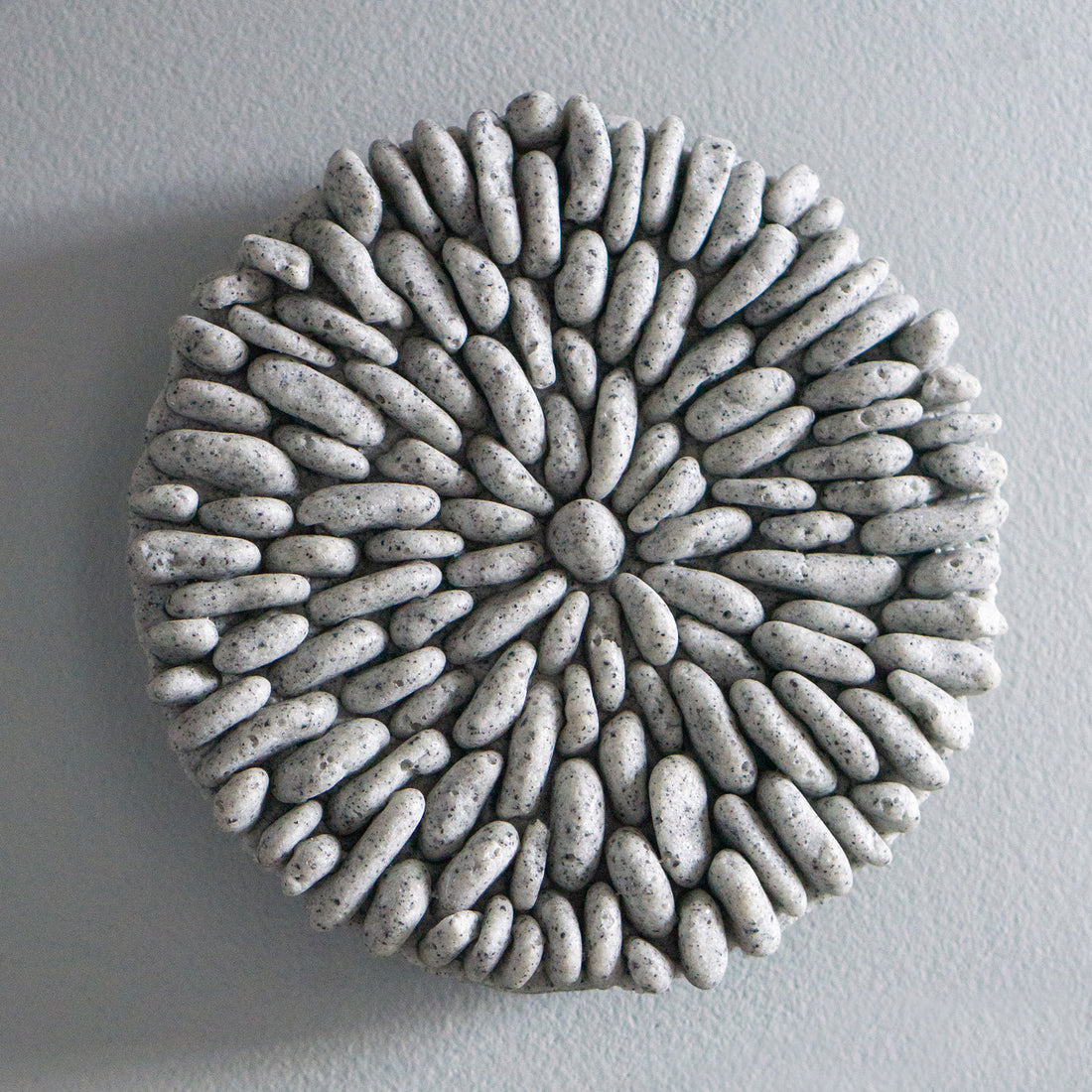 River Rock 6.75"D Wall Medallion, Grey Granite