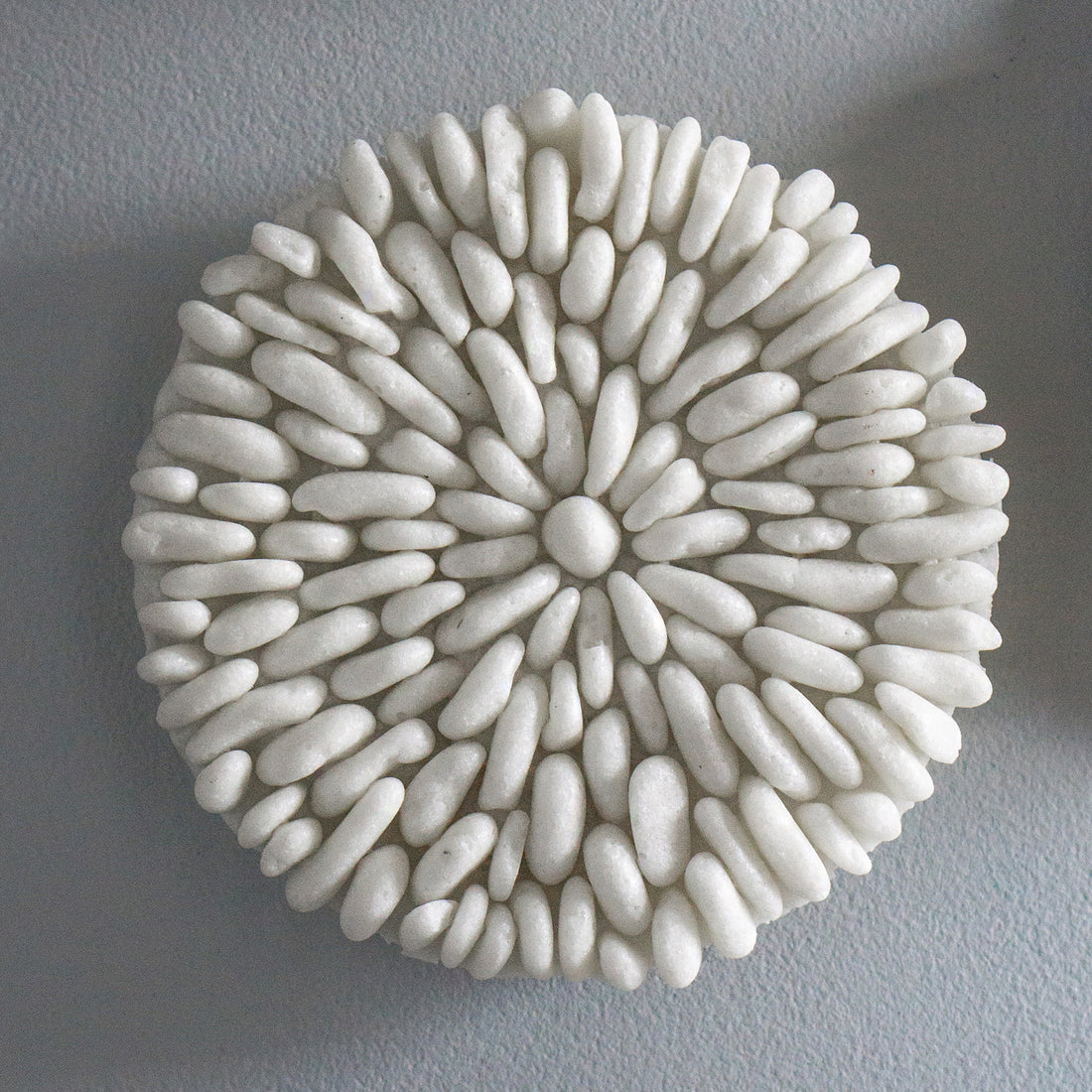 River Rock 6.75"D Wall Medallion, Cream White