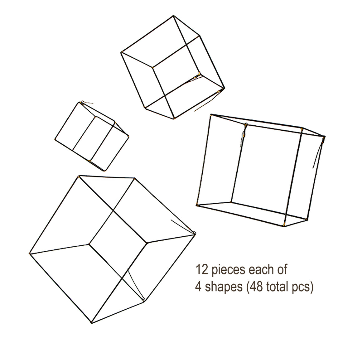 Wire Cubes, Set of 48