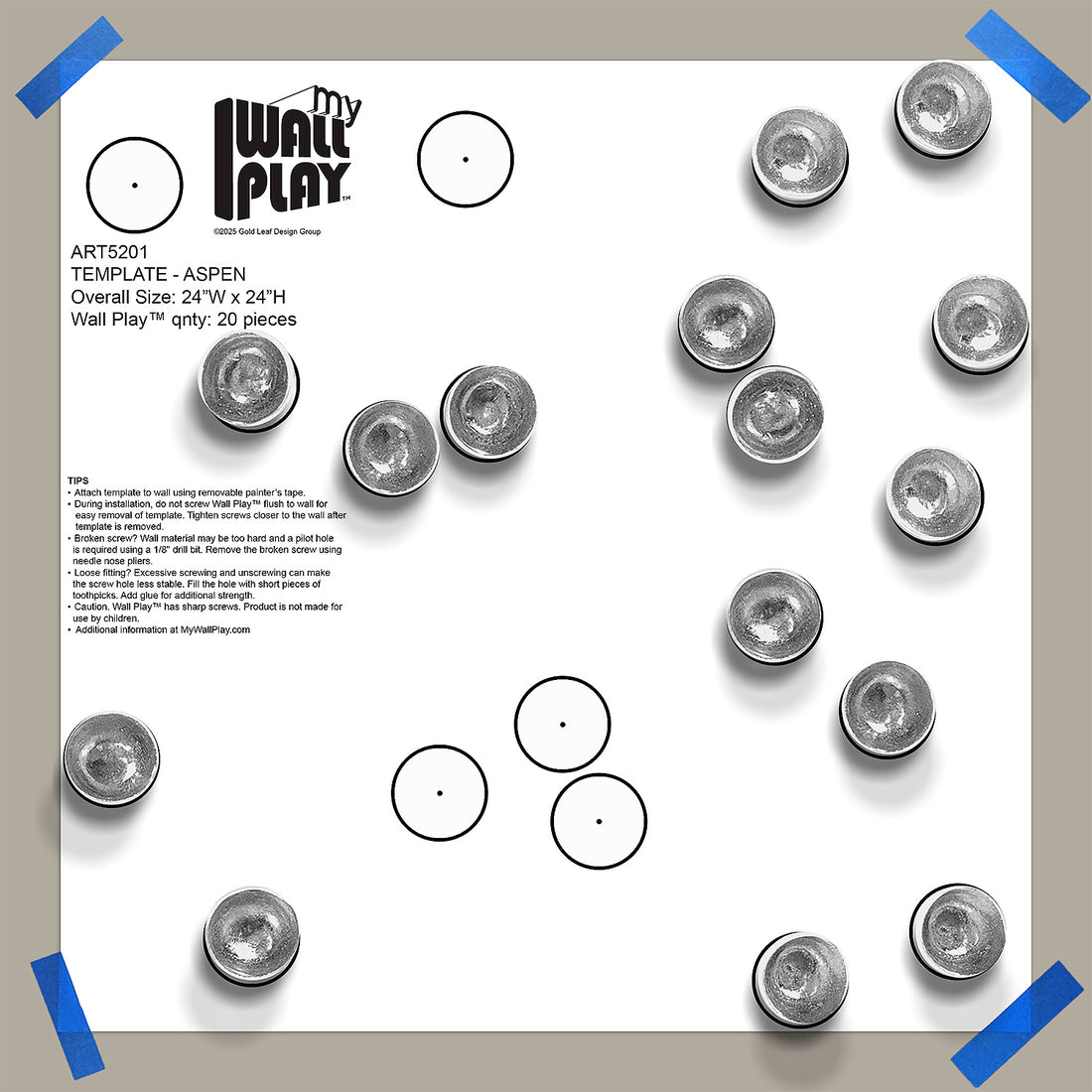 Template Kit - ASPEN Seed, Silver Foil ~24"x24"