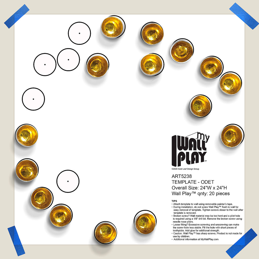 Template Kit - ODET Seed, Gold Foil ~24"x24"