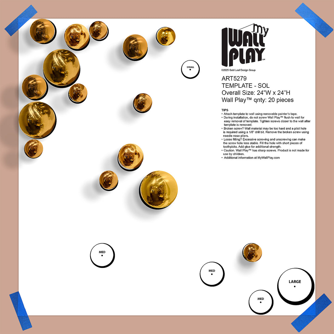 Template Kit - SOL Orb, Gold Gloss ~24"x24"