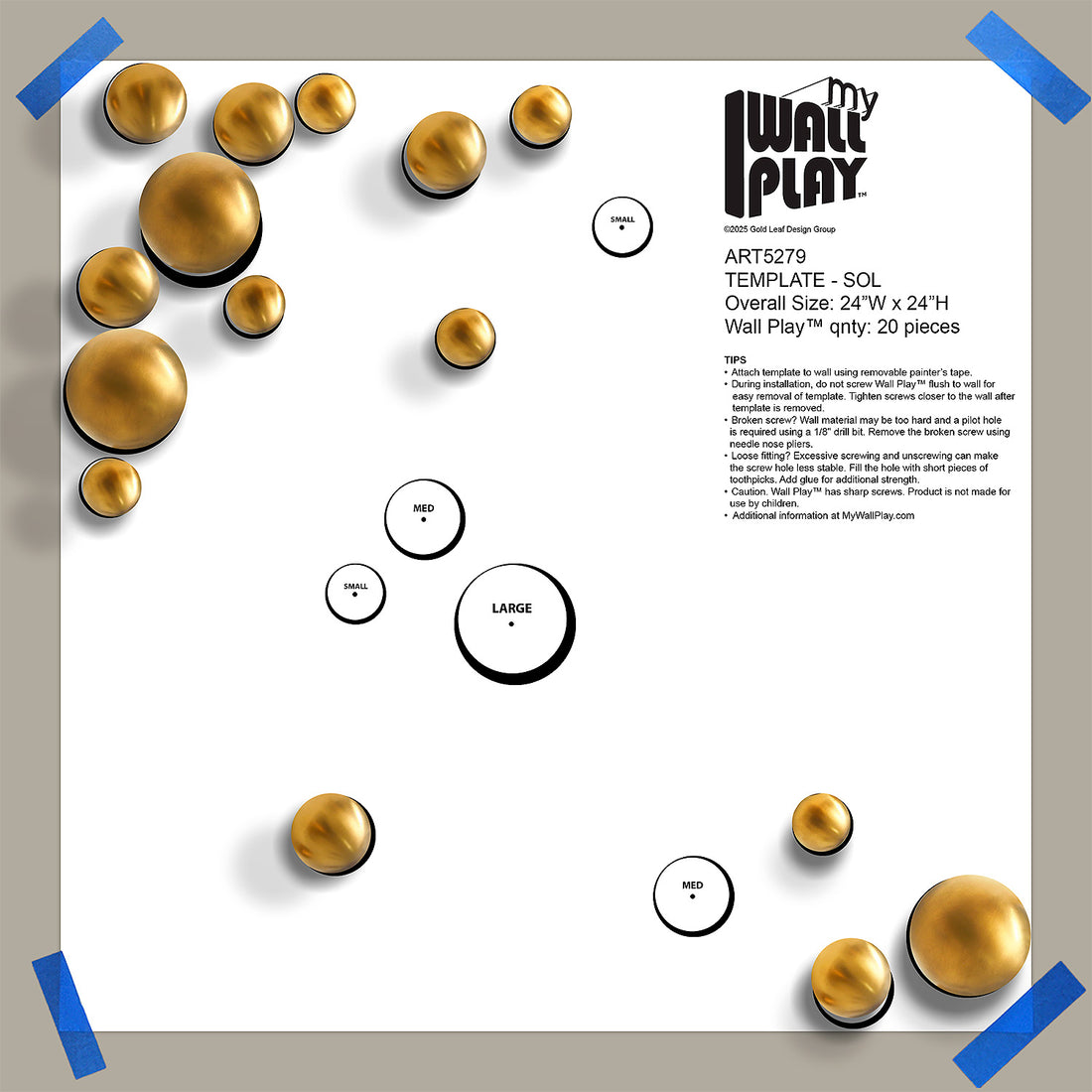 Template Kit - SOL Orb, Gold Matte ~24"x24"