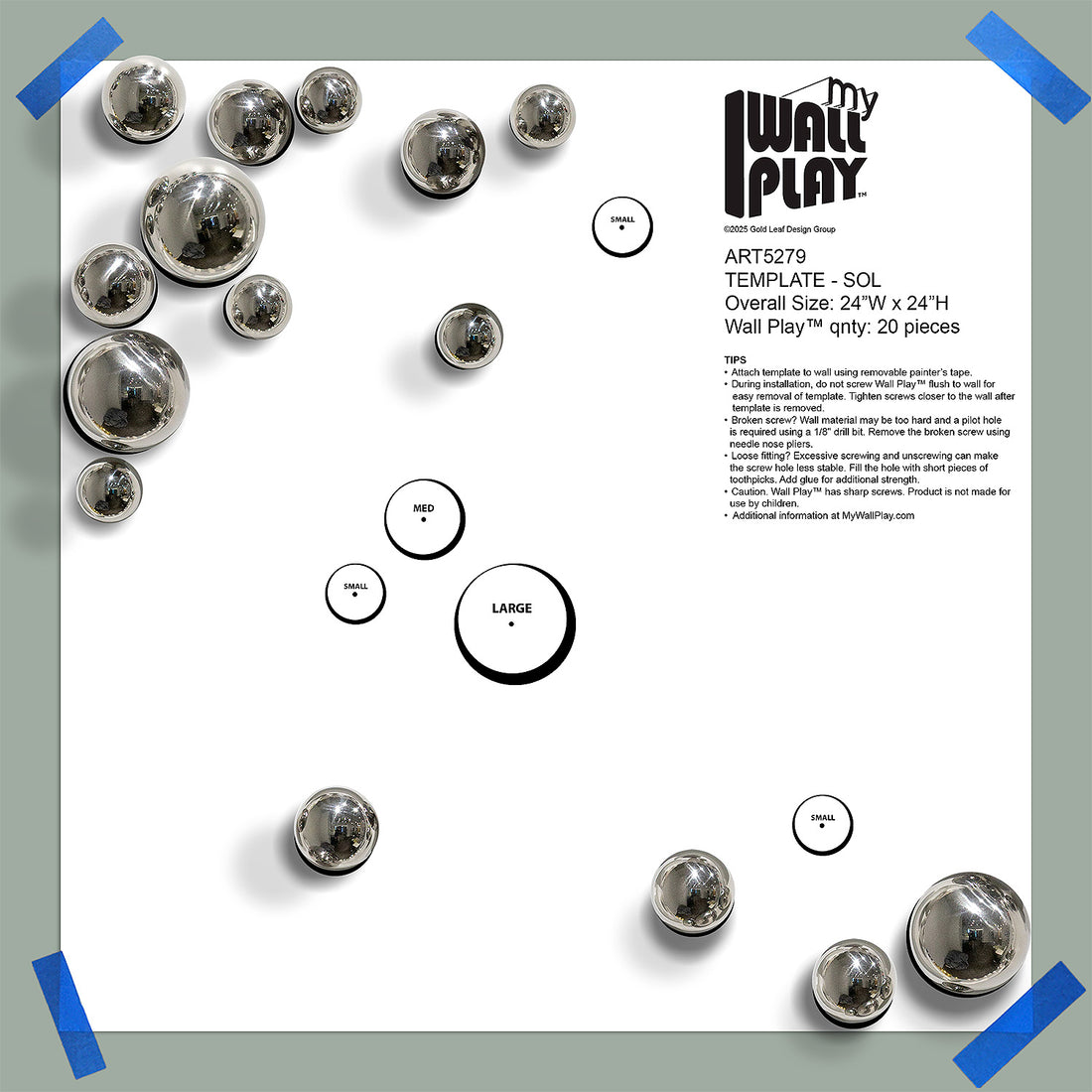 Template Kit - SOL Orb, Silver Gloss ~24"x24"