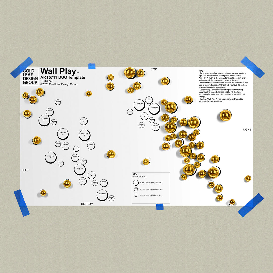 Template Kit - Duo Orb, Gold Gloss ~59"W x 35"H
