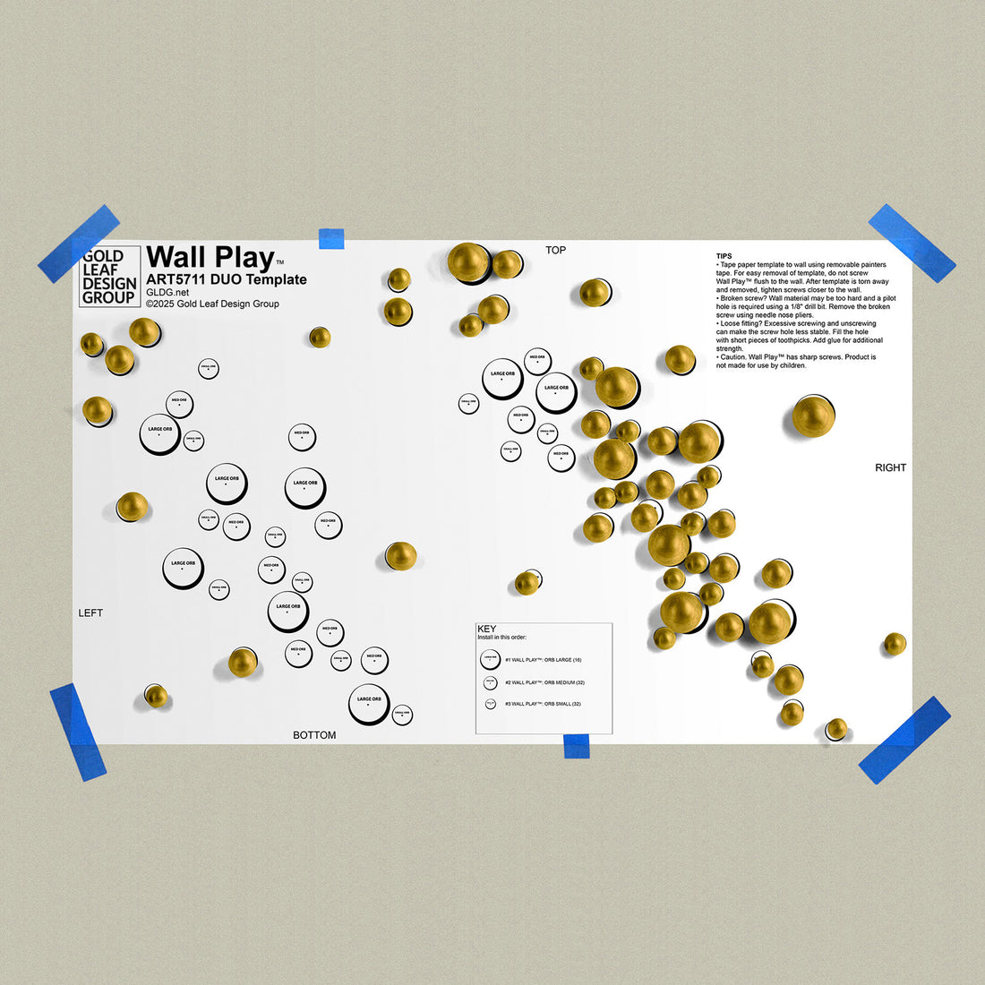 Template Kit - Duo Orb, Gold Matte ~59"W x 35"H