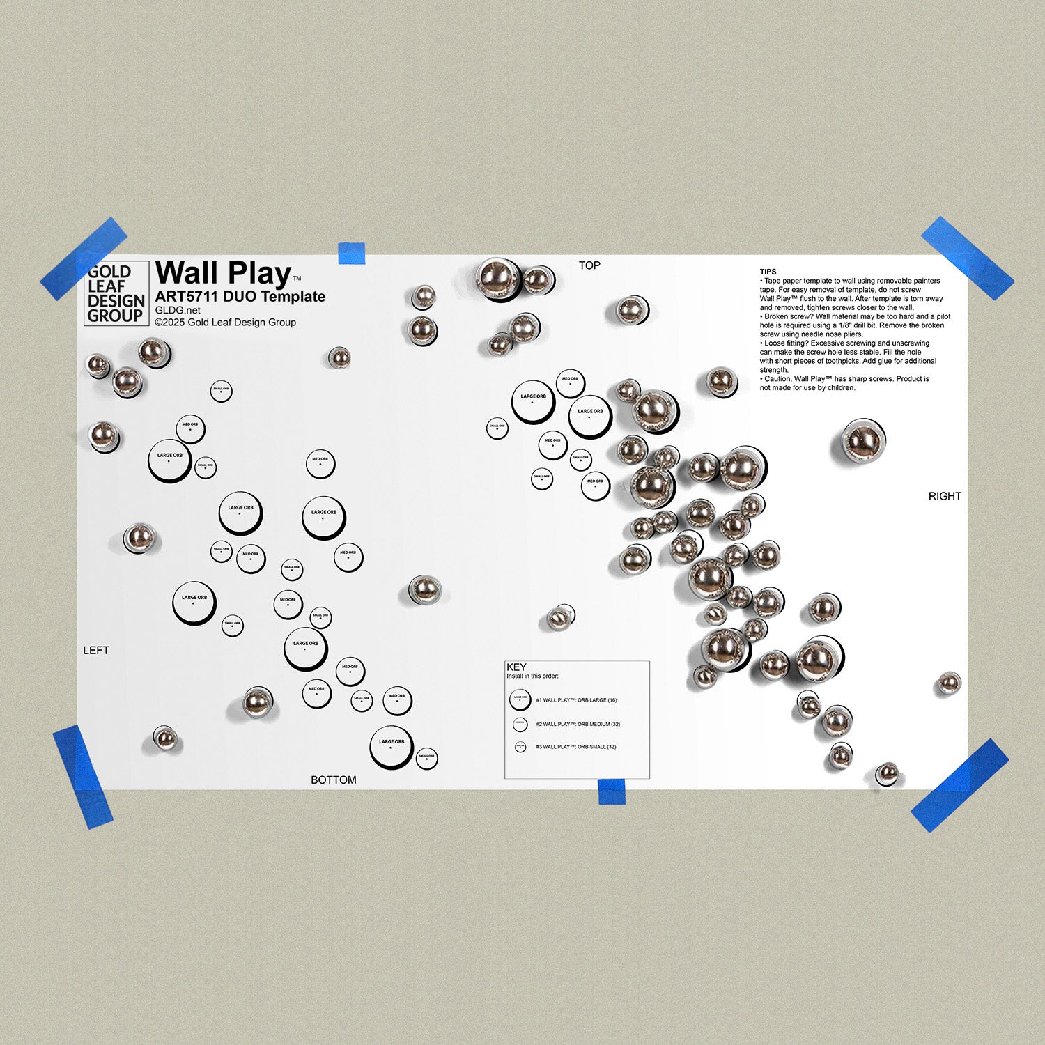 Template Kit - Duo Orb, Silver Gloss ~59"W x 35"H