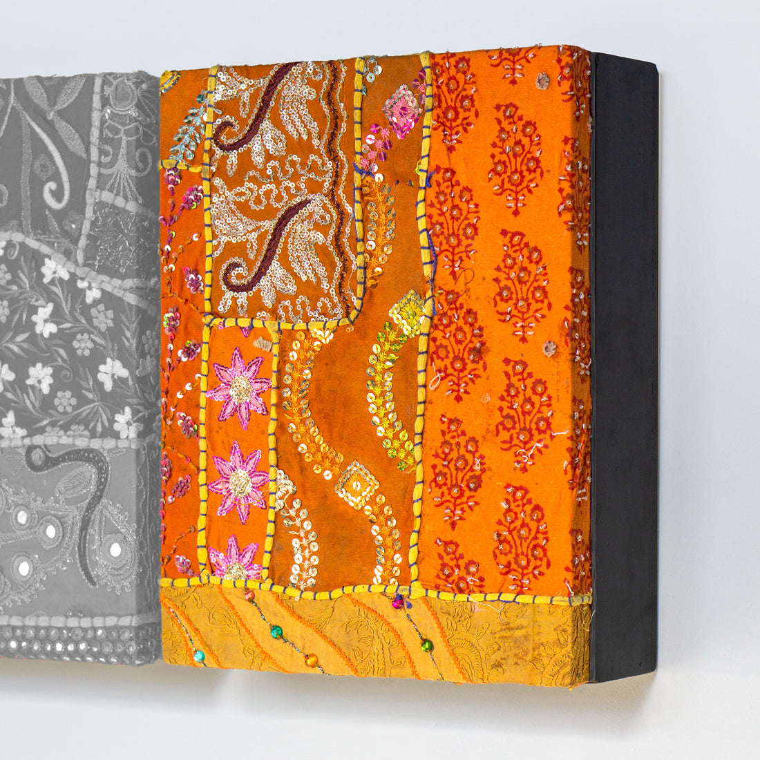 Sari Wall Art, Shades of Orange