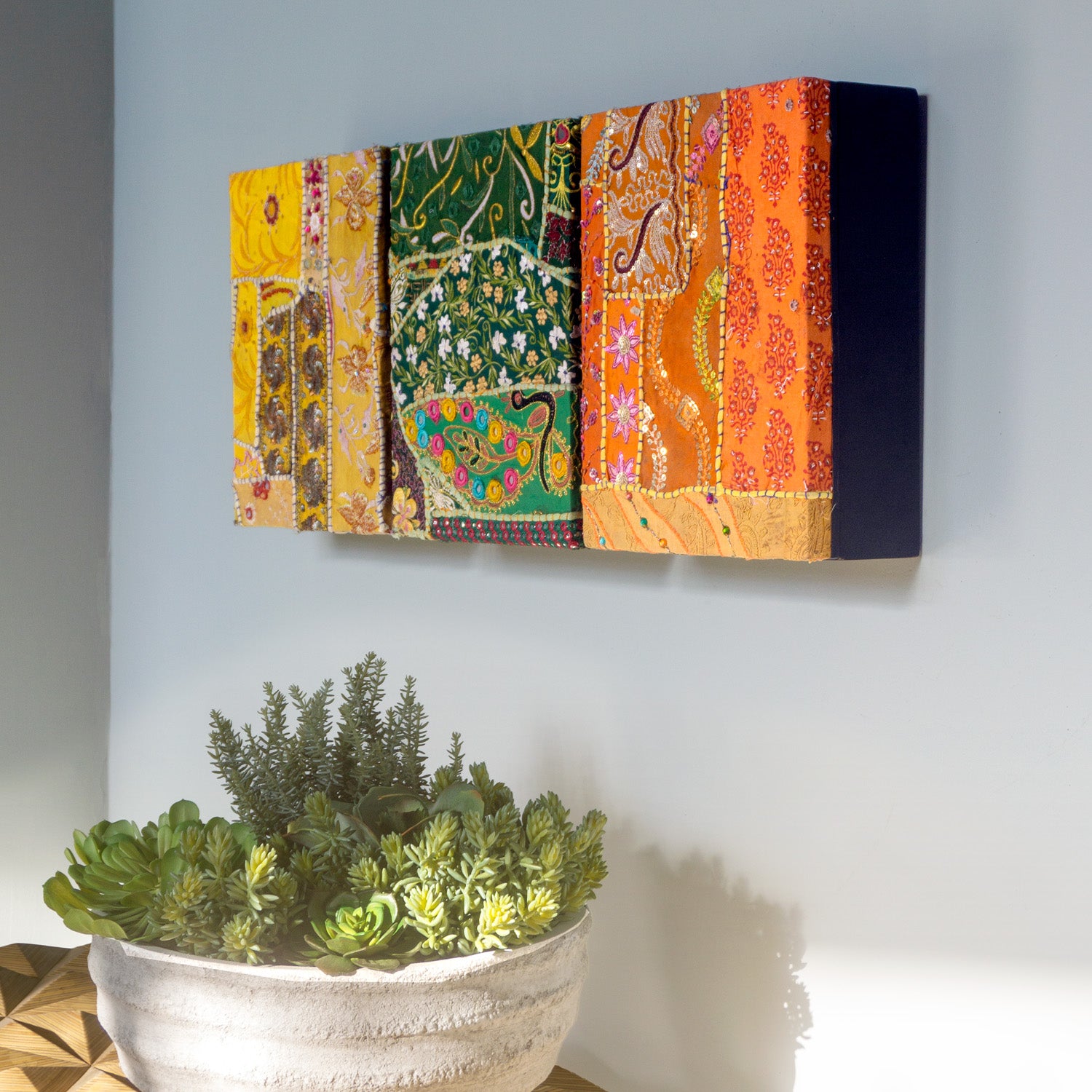 Sari Wall Art, Shades of Green