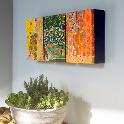 Sari Wall Art, Shades of Green