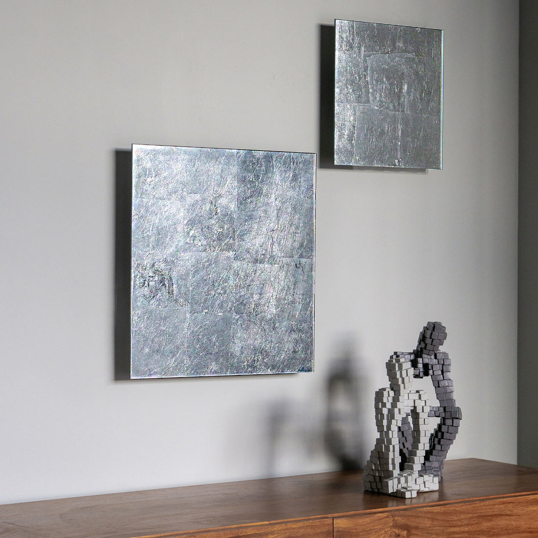 Floating Foil Silver 18&quot;SQ Wall Art