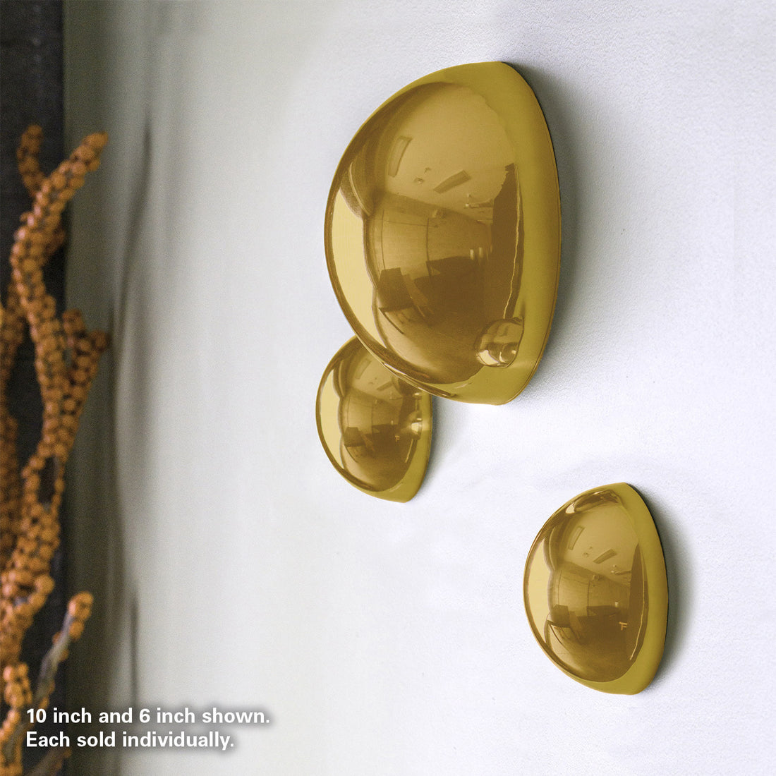 Half Ball, 10&quot;D, Gold Gloss