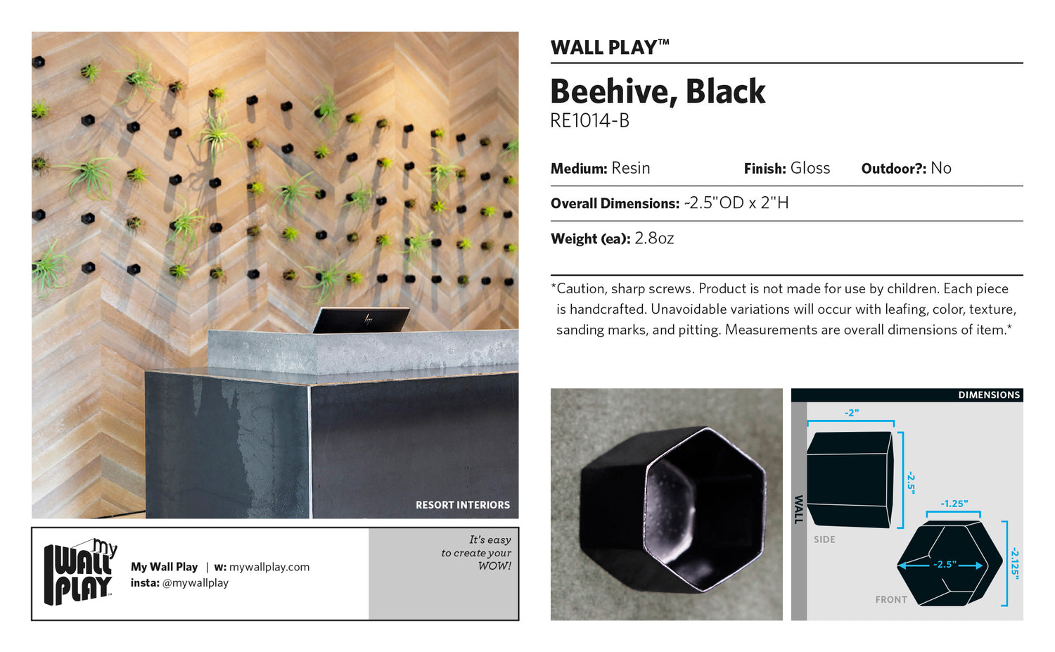 Beehive Wall Play™ Black