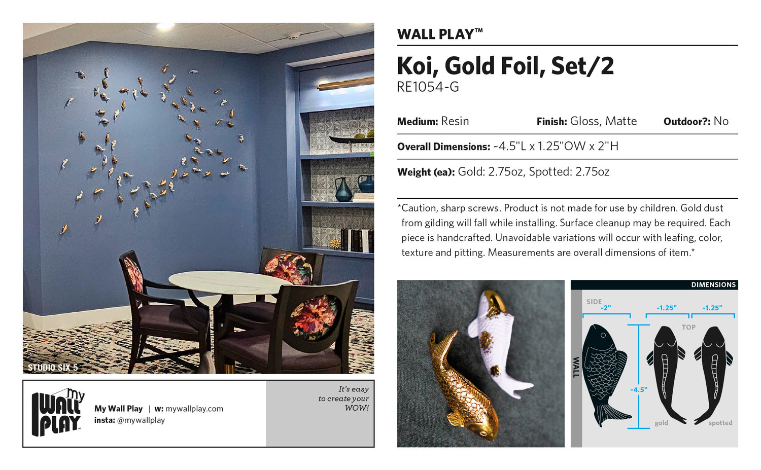 Koi Wall Play™ Gold Foil