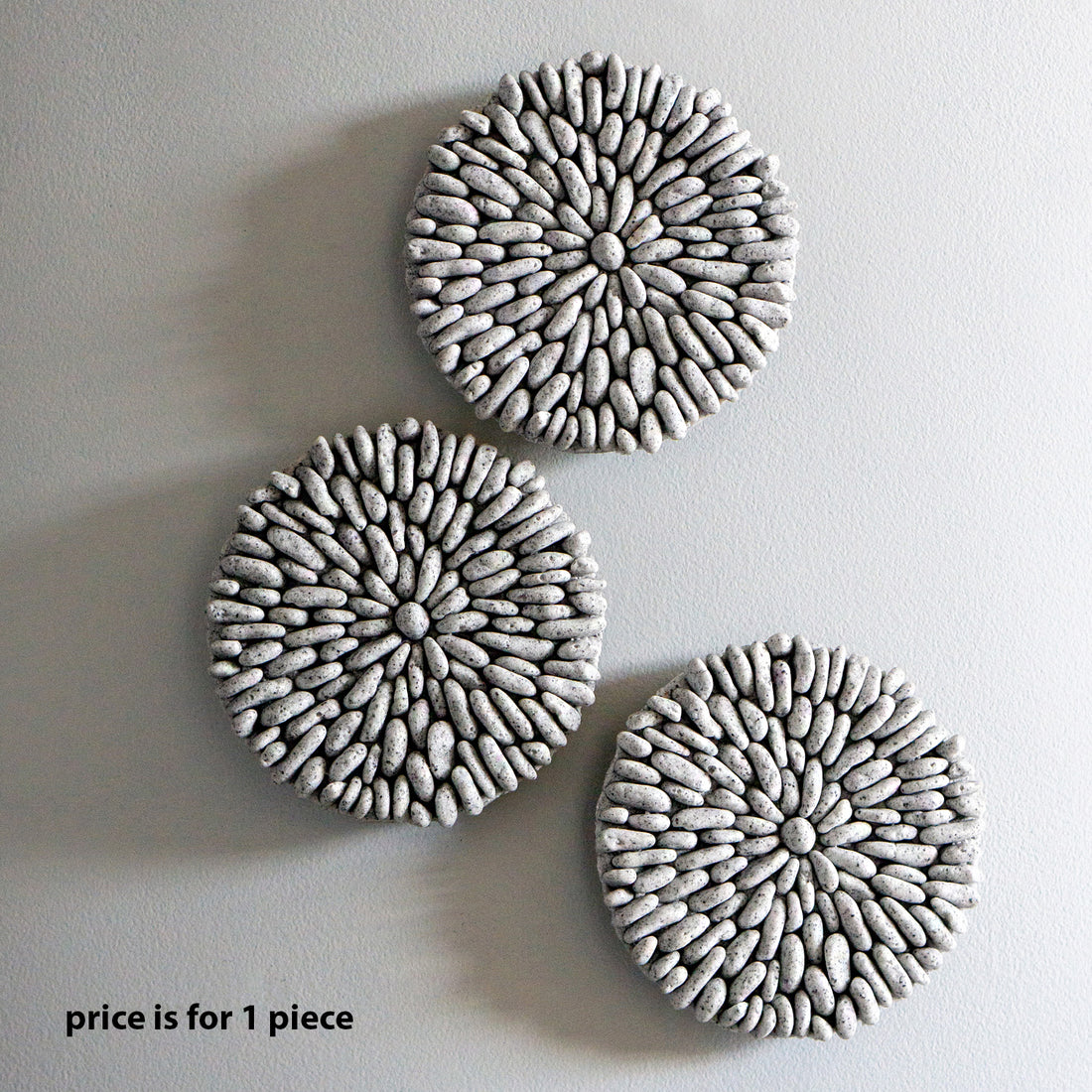 River Rock 6.75"D Wall Medallion, Grey Granite