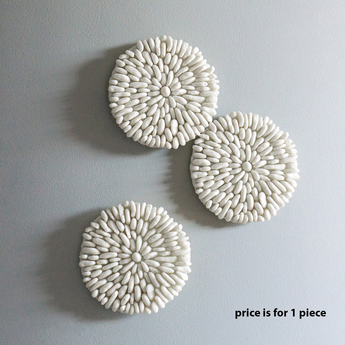 River Rock 6.75&quot;D Wall Medallion, Cream White