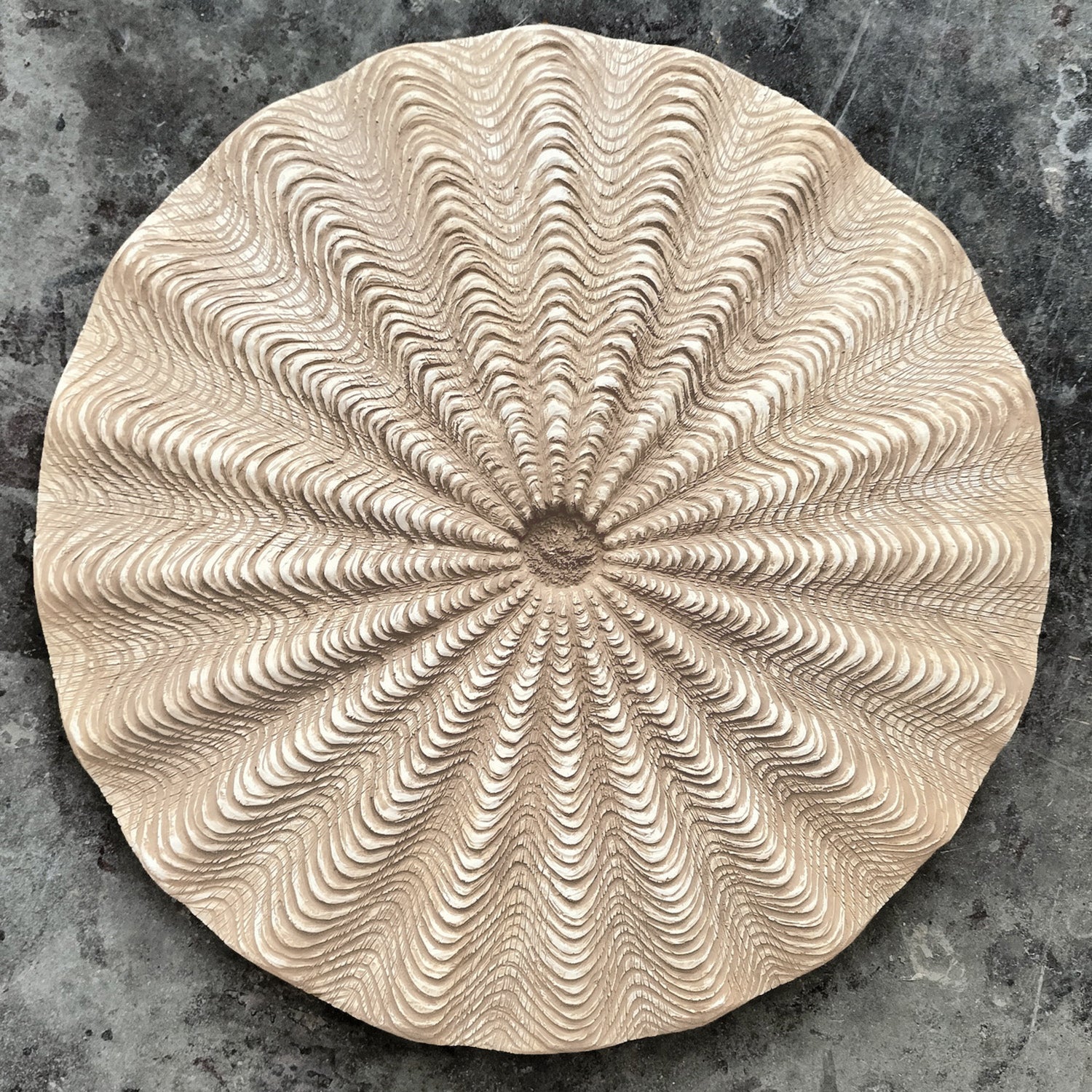 Basket 23.3&quot;D Medallion, Brown Wash
