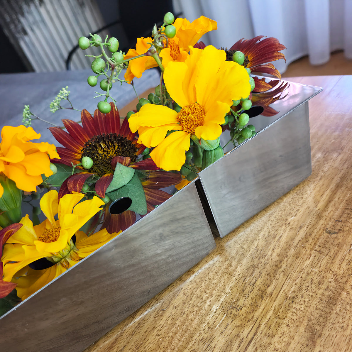 Stainless Ikebana 4"L Vase