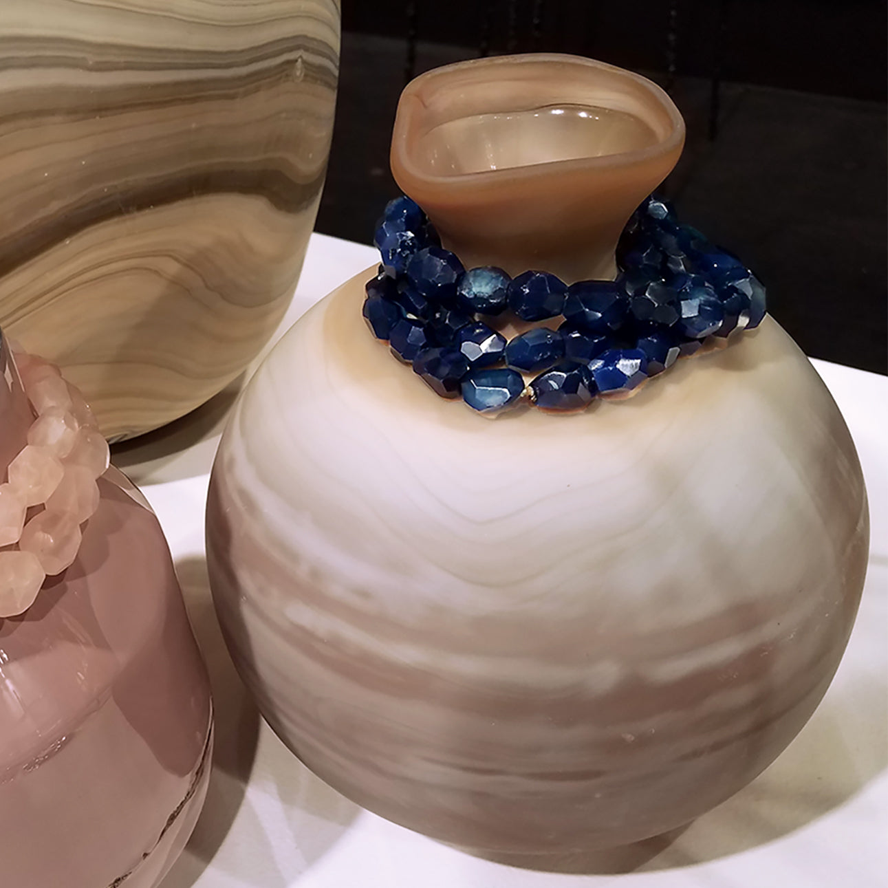 Stone Jewelry for Vase, Blue Onyx