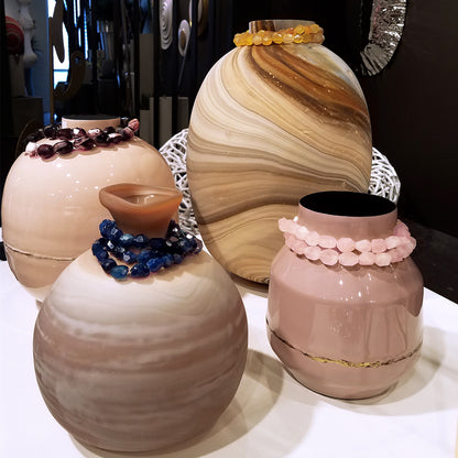 Stone Jewelry for Vase, Yellow Onyx
