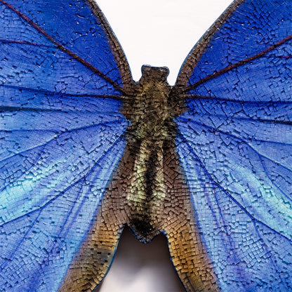 Mosaic Butterfly Blue Morpho 30&quot;W Wall Art