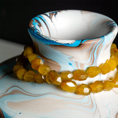 Stone Jewelry for Vase, Yellow Onyx