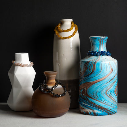 Stone Jewelry for Vase, Rose Quartz