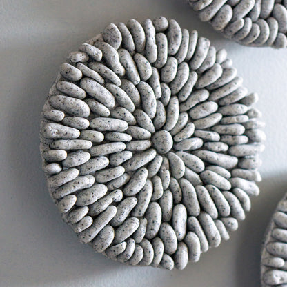 River Rock 6.75&quot;D Wall Medallion, Grey Granite